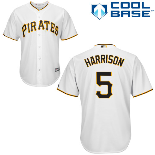 Pirates #5 Josh Harrison White Cool Base Stitched Youth MLB Jersey - Click Image to Close